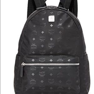 MCM Dieter Teardrop Backpack Monogram Nylon Black